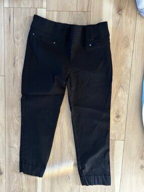 size small womens black capris crop pants large summer spring